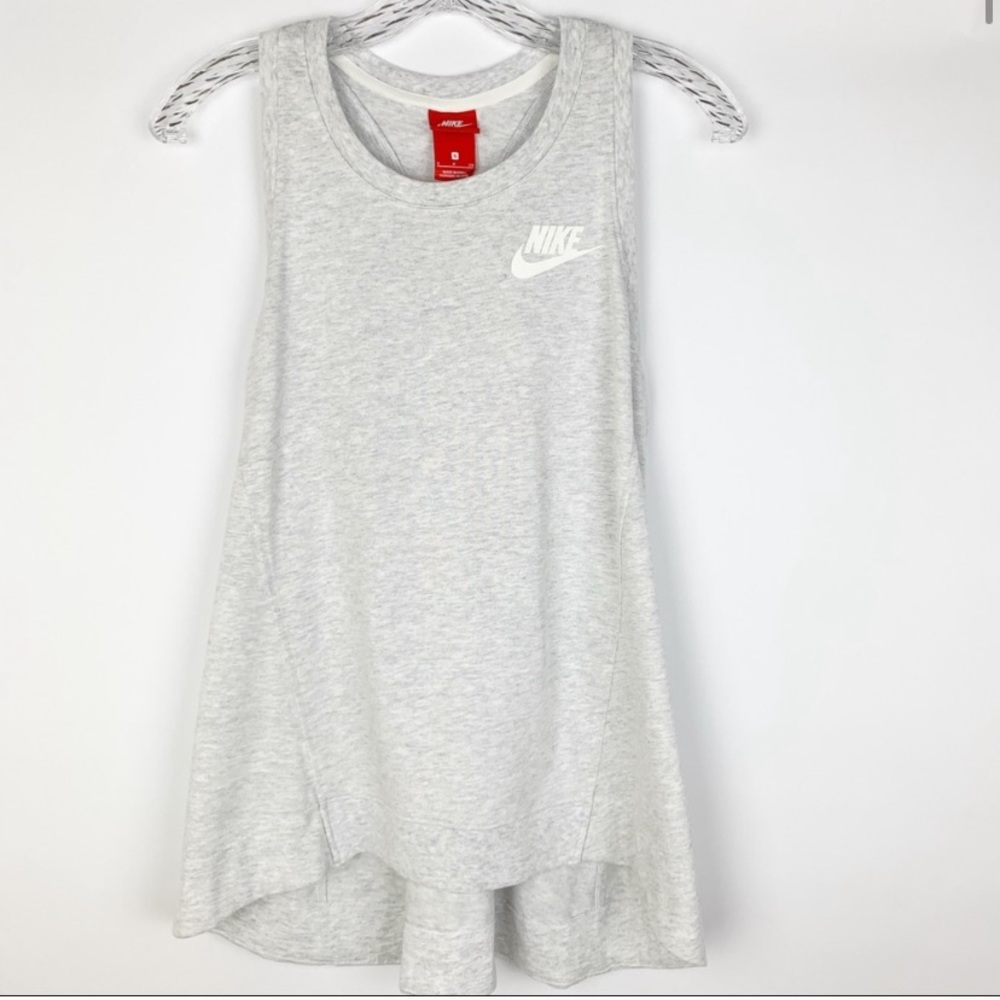 Nike heather gray knit racerback tank top size S